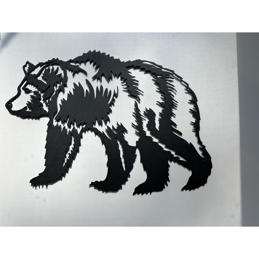 Bear Wall Decor Black Metal Rustic Art 15" x 10"Decor Mountain Cabin Magnetic
